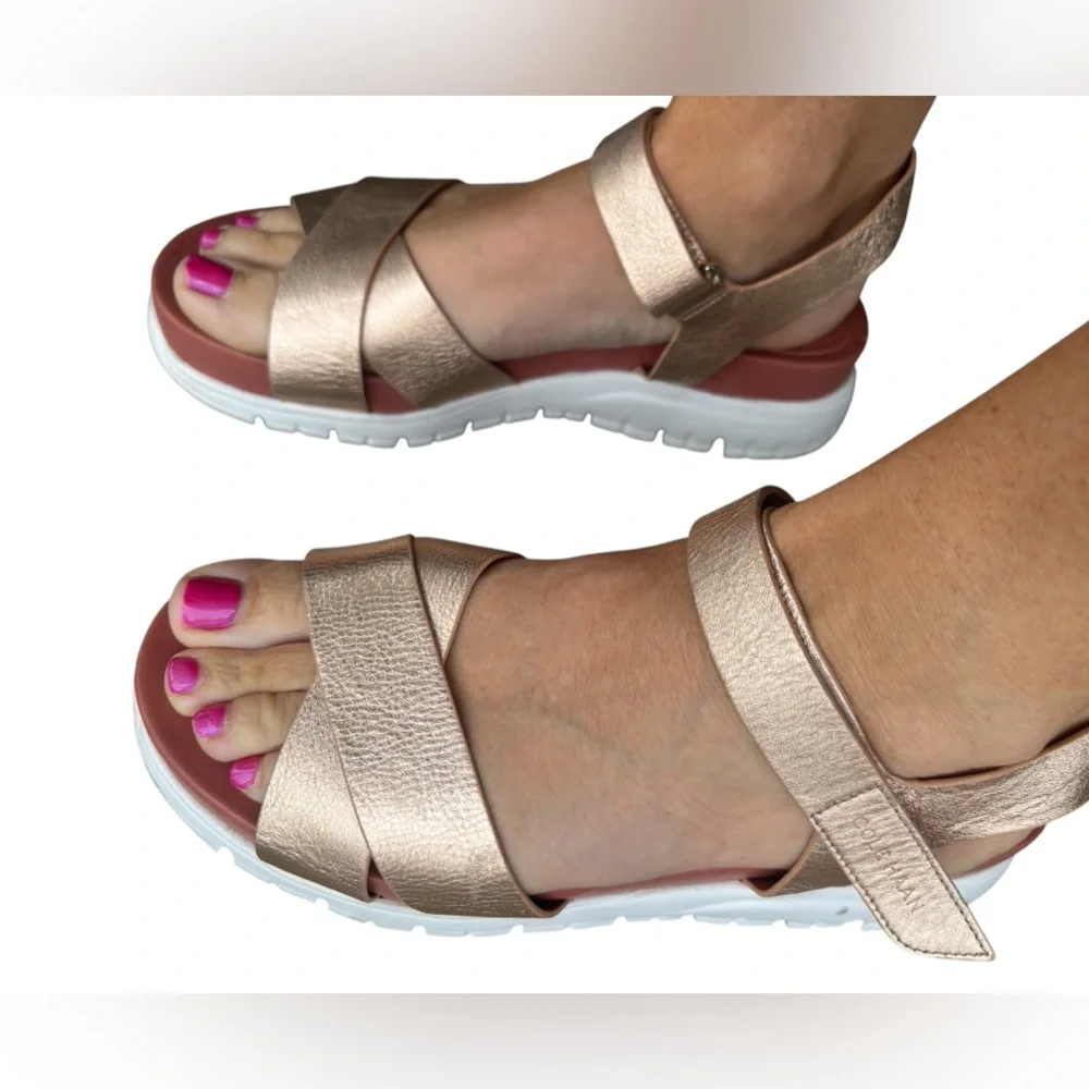 COLE HAAN ZEROGRAND PLATFORM CRISSCROSS SANDALS 9.5